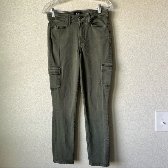 PAIGE Hoxton Ankle Skinny Jeans Women 28 Green Tea Cargo Stretch Denim - Picture 2 of 12